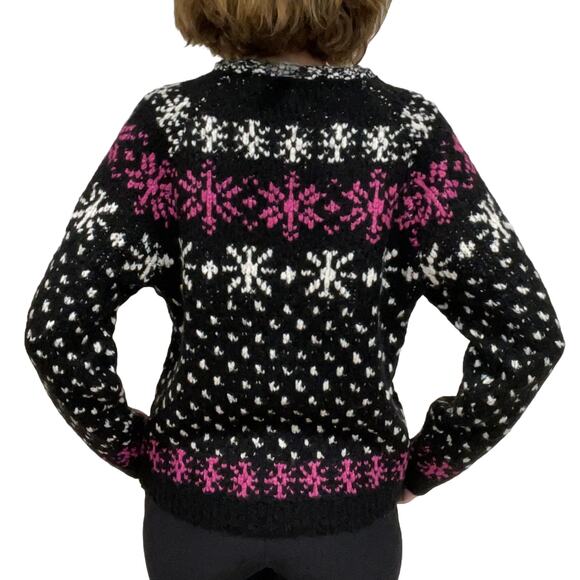 J.Crew Jacquard Snowflake Sweater Sz S New $168 Relaxed Chunky Knit Wool Alpaca - Picture 4 of 10